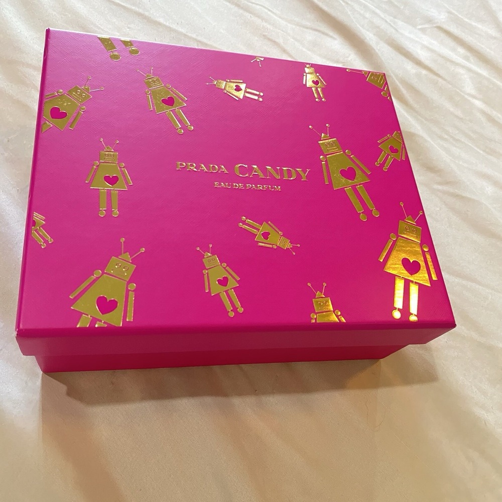 PRADA CANDY‎ Eau De Parfum EMPTY GIFT BOX PINK GOLD Size: 9" x 7.5" x 3.25"